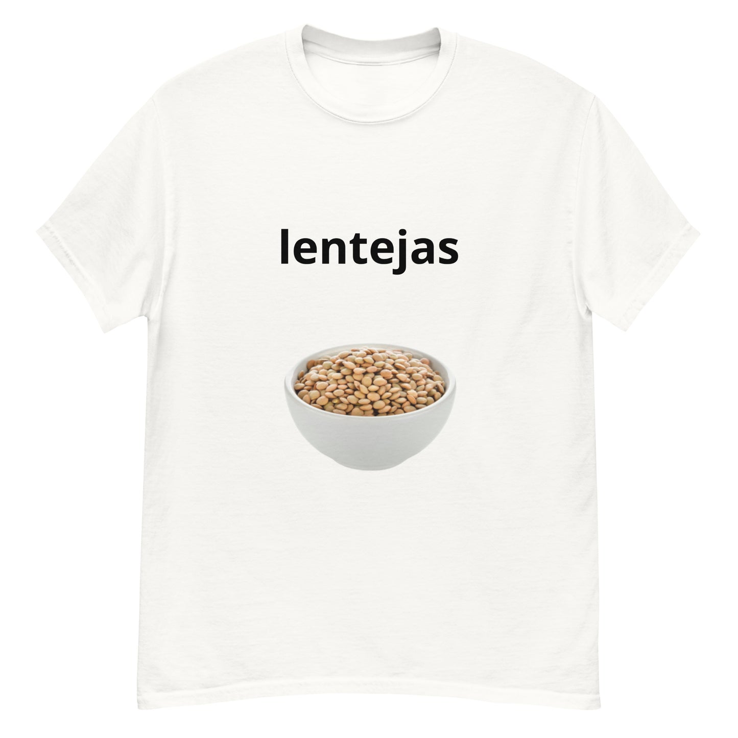 Camisetas lentejas simple blanca unisex