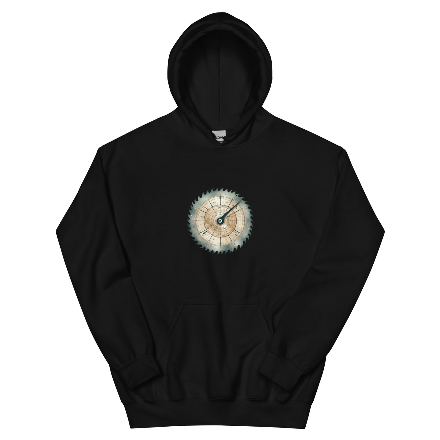 Circular saw blade with Clock Unisex Hoodie