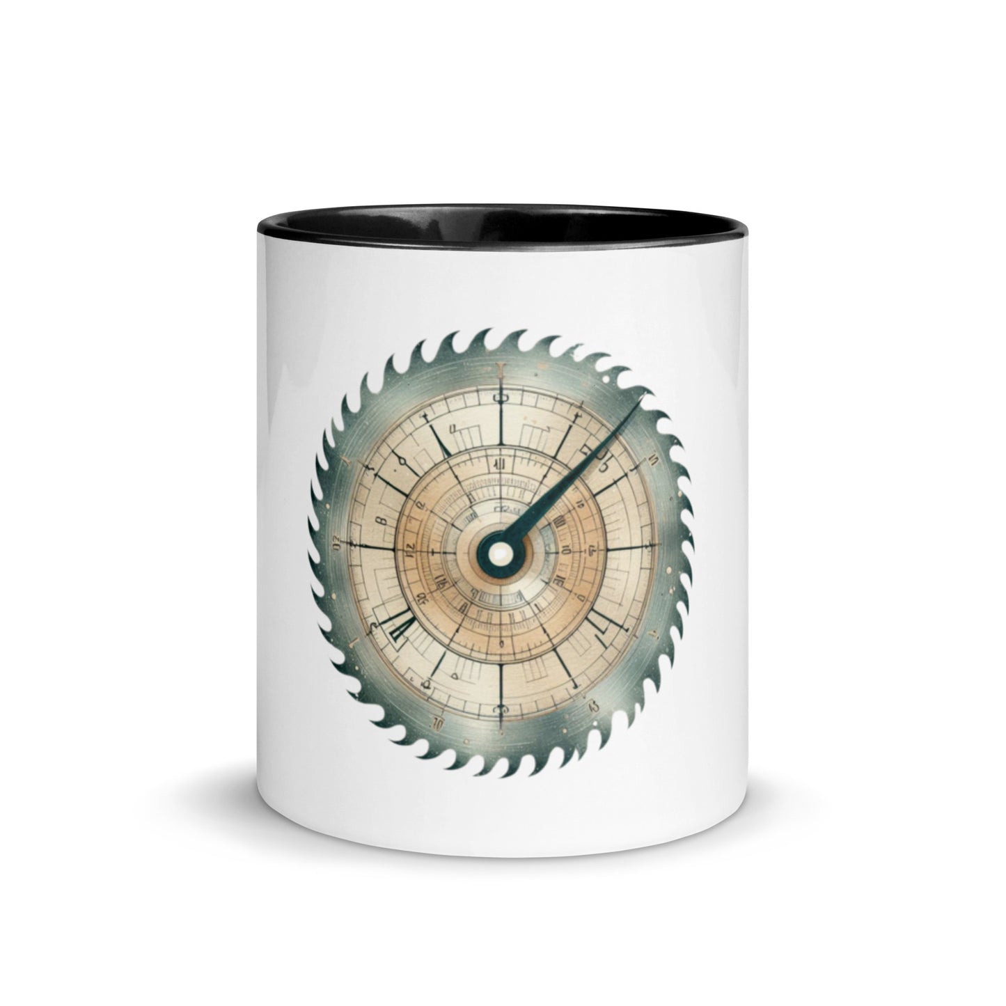 Circular saw blade with Clock Mug with Color Inside