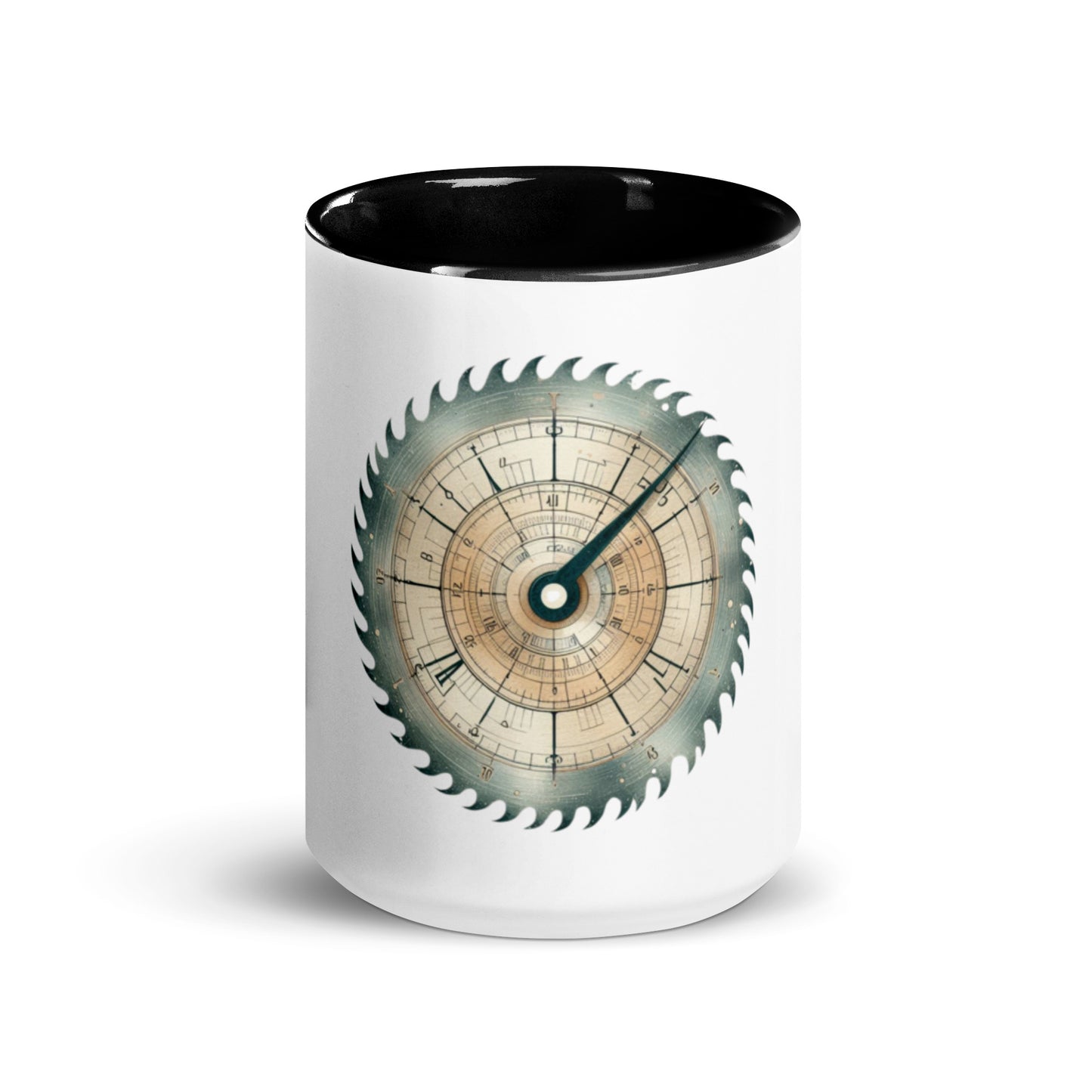 Circular saw blade with Clock Mug with Color Inside